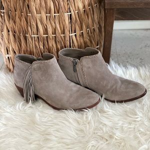 Sam Edelman fringed ankle bootie.